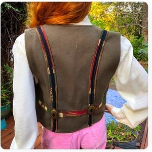 Vintage Coloratura Hunter Green Wool Fashion Vest
